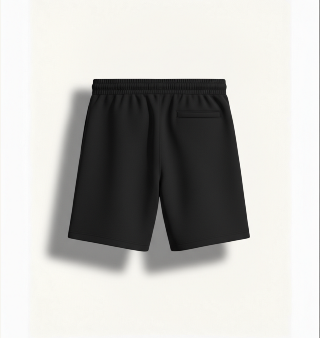 „Rückseite der schwarzen Niklo Auri Performance Shorts – clean athletic design.“